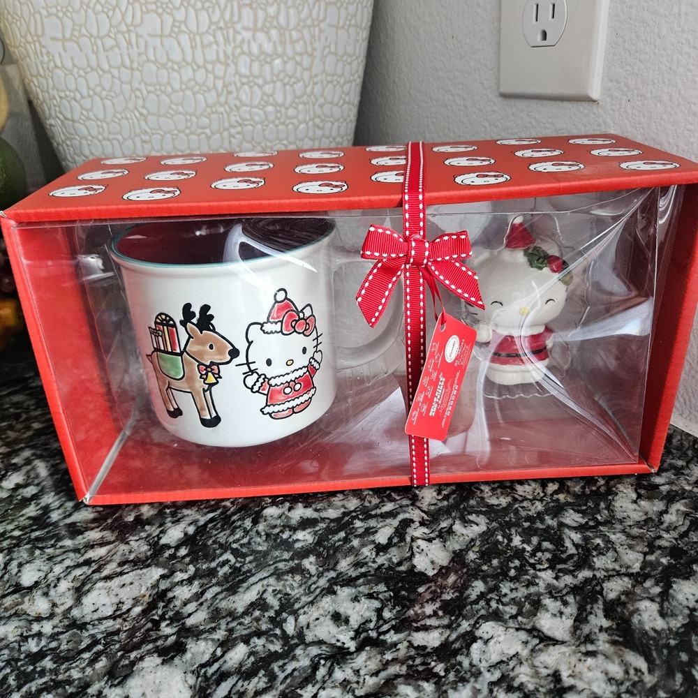 NEW Blue Sky Clayworks Hello Kitty & Friends Christmas‎ Mug and ornament Set